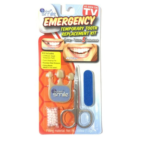 Instant Smile Emergency Temporary Tooth Replacement Kit Dark Natural Shade - Picture 1 of 12